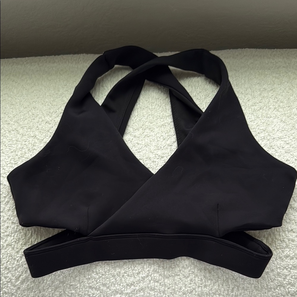 Cleo harper black scuba cutout sports bra small